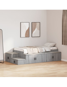 Struttura letto con contenitore Grigio Sonoma 75 cm 2