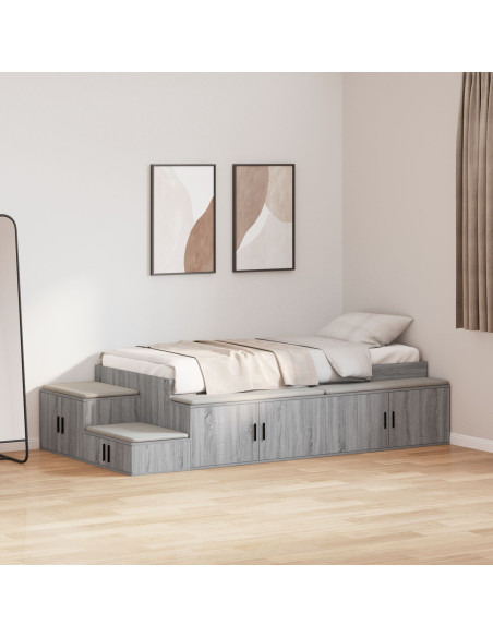 Letto con contenitore Grigio Sonoma Legno ingegnerizzato