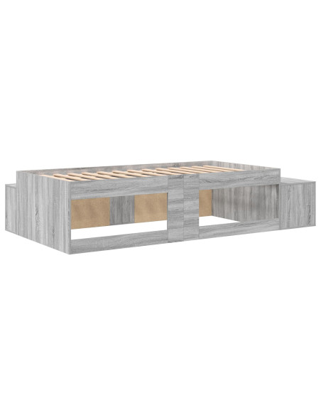 Letto con contenitore Grigio Sonoma Legno ingegnerizzato