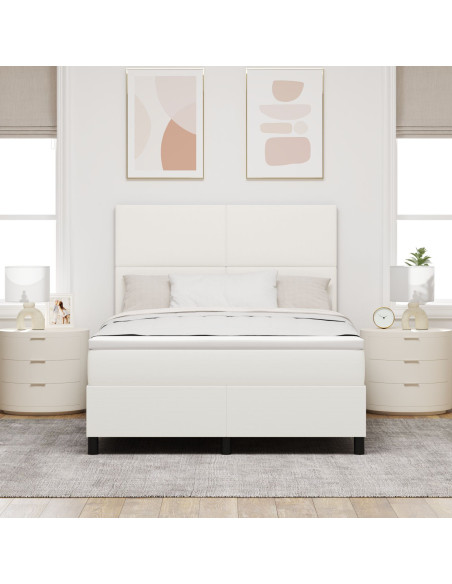 Letto a Molle con Materasso&LED Crema 140x200 cm Velluto