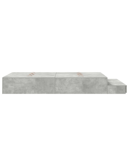 Struttura Letto con Contenitore vitaXL Grigio cemento Legno ingegnerizzato