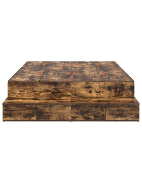 Struttura letto con contenitore con cassetto Rovere fumé 120 cm