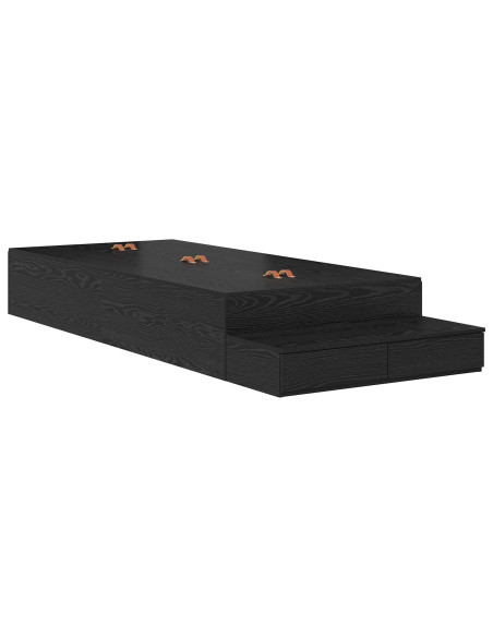 Struttura letto con contenitore in quercia nera 80x200 cm