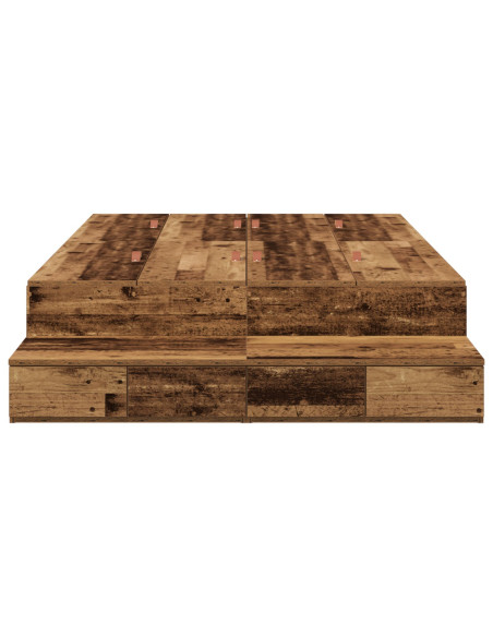 Struttura letto con contenitore Legno vecchio 120 cm