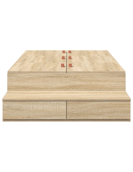 Struttura letto con contenitore Rovere Sonoma 80 cm