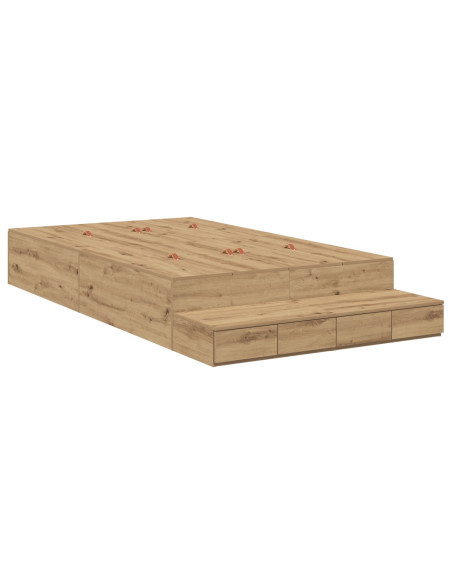 Struttura Letto con Contenitore  Rovere Lavorato Legno ingegnerizzato