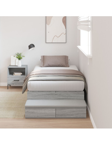 Struttura letto con contenitore Grigio Sonoma 80 cm