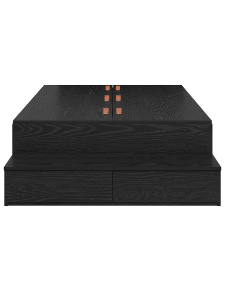 Struttura letto con contenitore  Rovere nero Legno ingegnerizzato