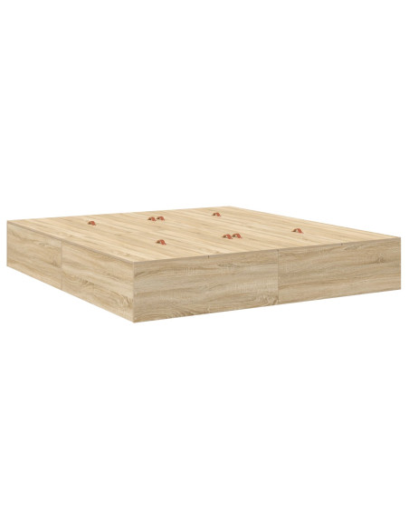 Struttura letto con contenitore Rovere Sonoma 200 cm