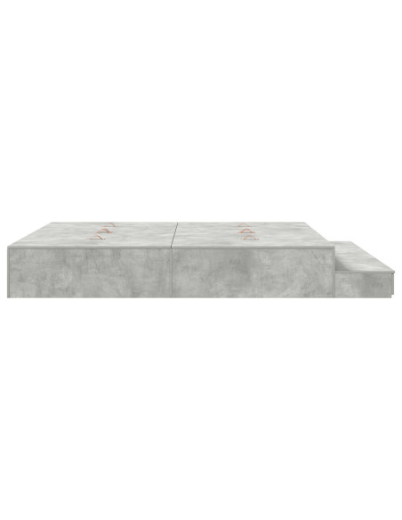 Struttura Letto con Contenitore Grigio Cemento 200x200 cm