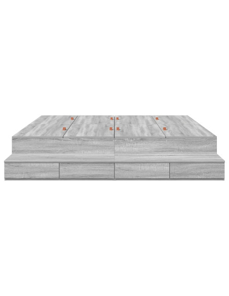 Struttura Letto  Grigio Sonoma 200x200 cm
