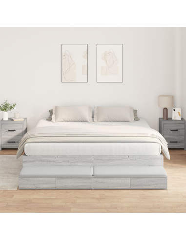 Struttura letto con contenitore Grigio Sonoma 200 cm