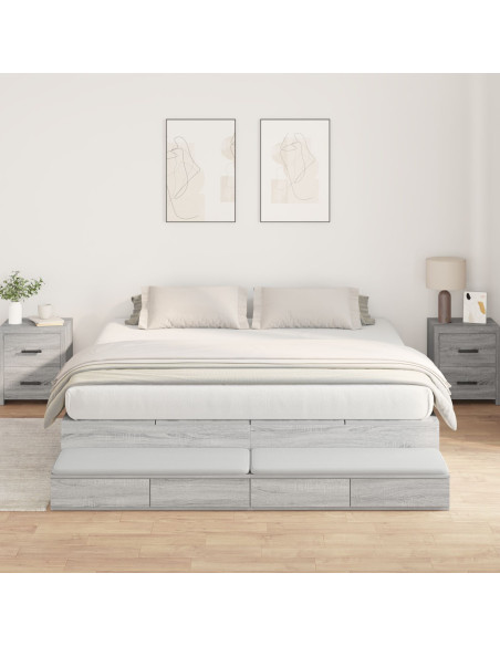 Struttura letto con contenitore Grigio Sonoma 200 cm