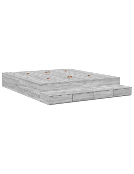 Struttura Letto  Grigio Sonoma 200x200 cm