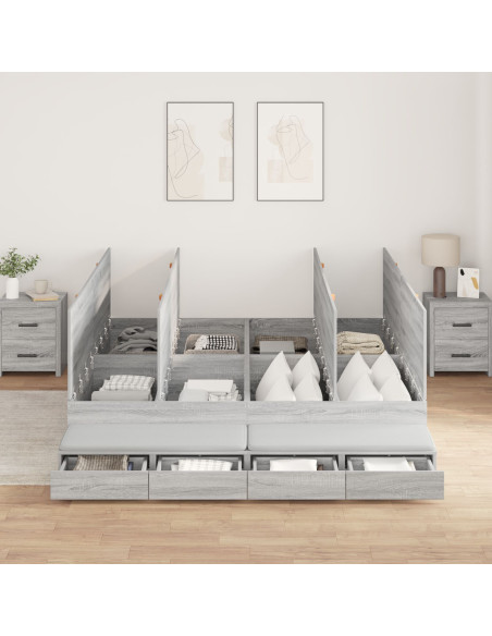 Struttura Letto  Grigio Sonoma 200x200 cm