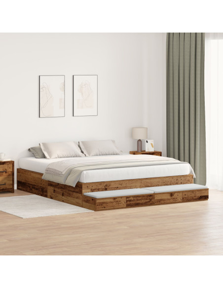 Struttura letto  Legno Vintage 200x200 cm