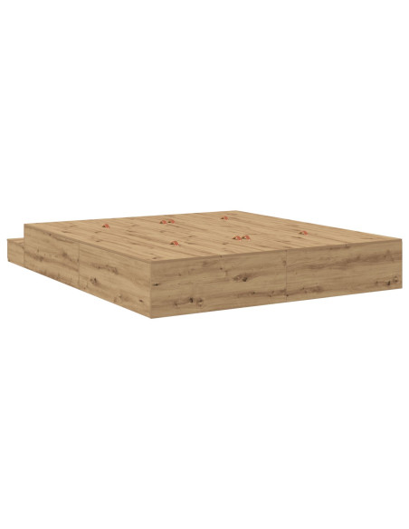 Struttura letto con contenitore  Rovere Artigianale 200x200 cm