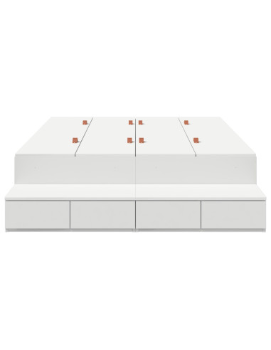 Struttura letto con contenitore Bianco 120 cm Legno multistrato