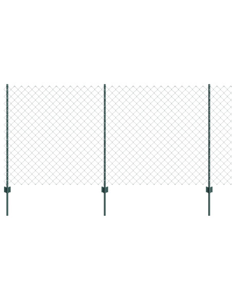 Recinzione a Maglie Metalliche  con 10 Post U Verde 1.2x10 m Acciaio