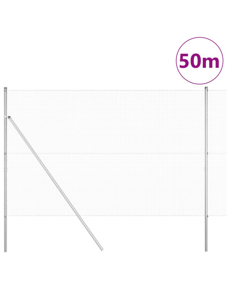 Recinzione a Filo Saldato  con 13 Pali 1.5x50 m Acciaio Zincato