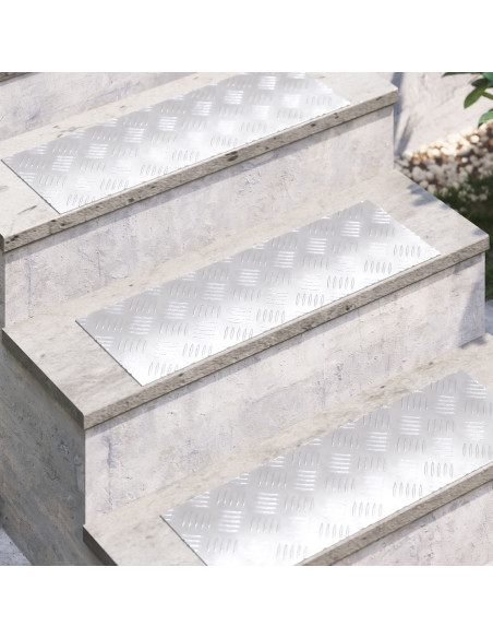 Gradini per Scale 4 pcs Argento 60 x 20 cm Alluminio