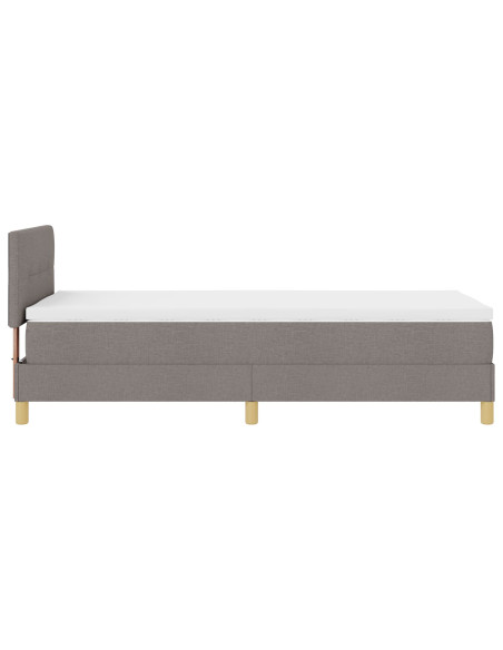 Letto con Box Spring e Materasso Tortora 100x200 cm Tessuto