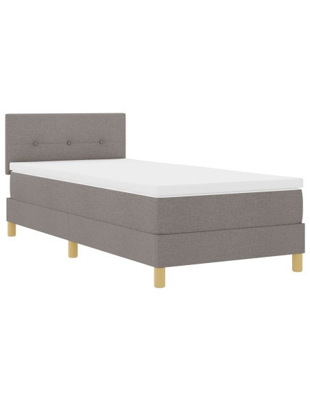 Letto con Box Spring e Materasso Tortora 100x200 cm Tessuto