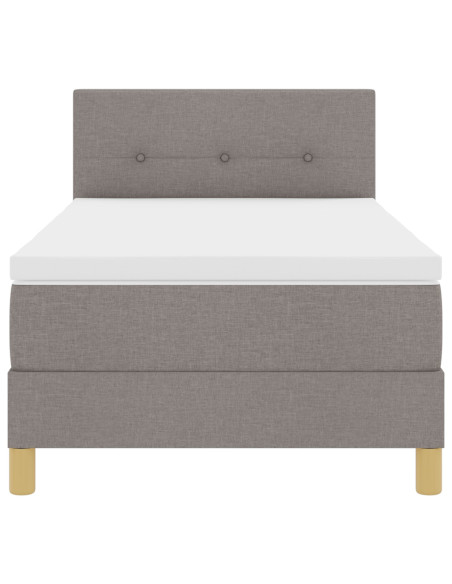 Letto con Box Spring e Materasso Tortora 100x200 cm Tessuto