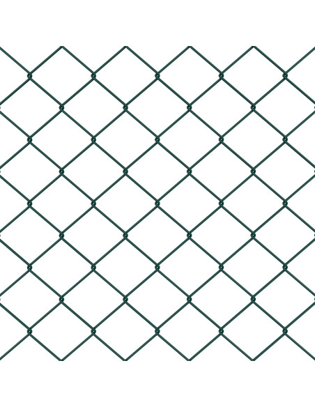 Recinzione a Maglie Metalliche  con 10 Pali U Verde 0.6x10 m Acciaio