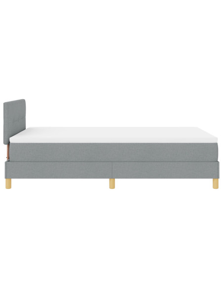 Letto con Rete a Molle  con Materasso Grigio Chiaro 120x200 cm Tessuto
