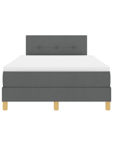 Letto a molle con materasso Grigio scuro 120 x 200 cm Tessuto