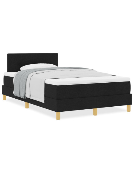 Letto a Box Spring con Materasso Nero 120x200 cm Tessuto