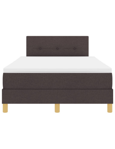 Letto a molle con cuscino Marrone Scuro 120 x 200 cm Tessuto