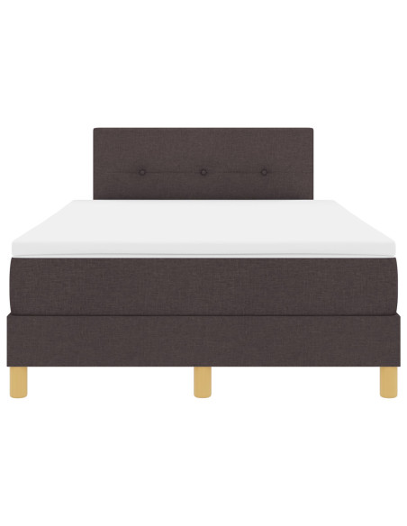 Letto Box Spring con Materasso Marrone Scuro 120x200 cm Tessuto