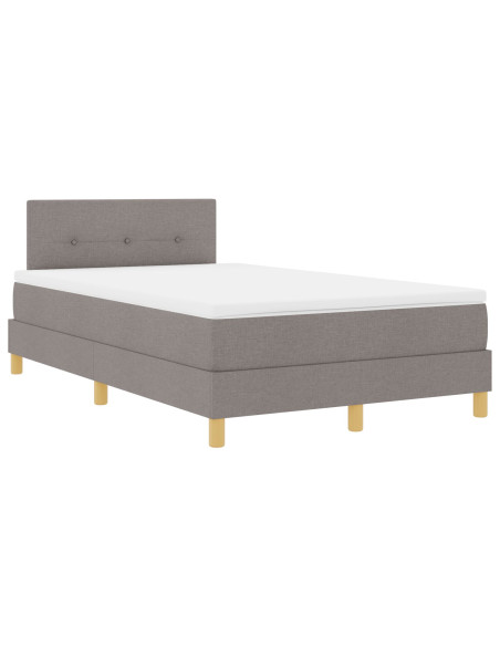 Letto a Doghe con Materasso Tortora 120x200 cm Tessuto