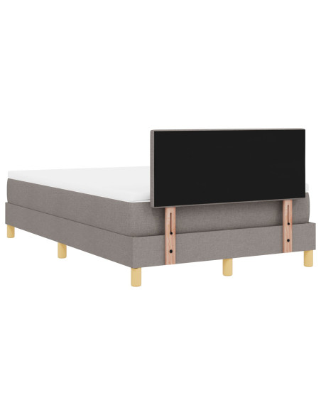 Letto a Doghe con Materasso Tortora 120x200 cm Tessuto