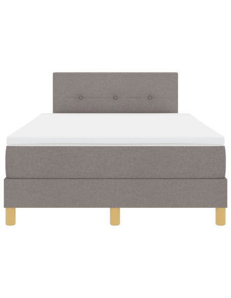 Letto a Doghe con Materasso Tortora 120x200 cm Tessuto