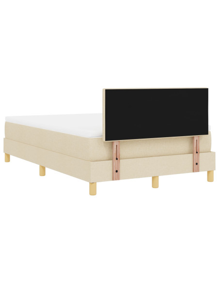 Letto a Box Spring con Materasso Panna 120x200 cm Tessuto