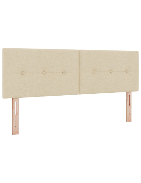 Letto con Sommier e Materasso Panna 140x190 cm Tessuto