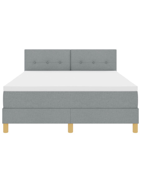 Letto con Rete a Molle con Materasso Grigio Chiaro 140x200 cm Tessuto