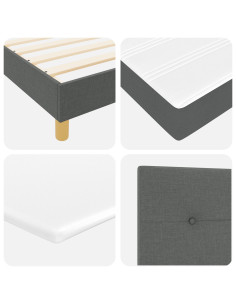 Letto a molle con materasso Grigio scuro 140 x 200 cm Tessuto 2