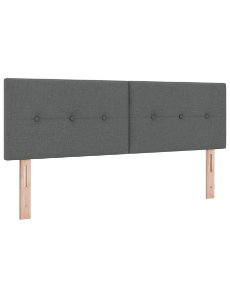 Letto a molle con materasso grigio scuro 140x200 cm Tessuto