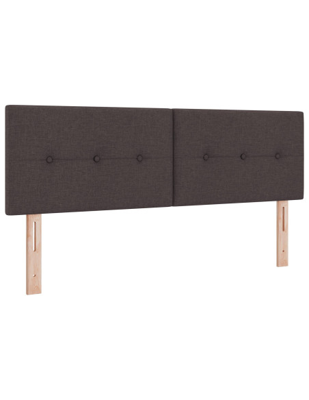 Letto con Box Spring e Materasso Marrone Scuro 140x200 cm Tessuto