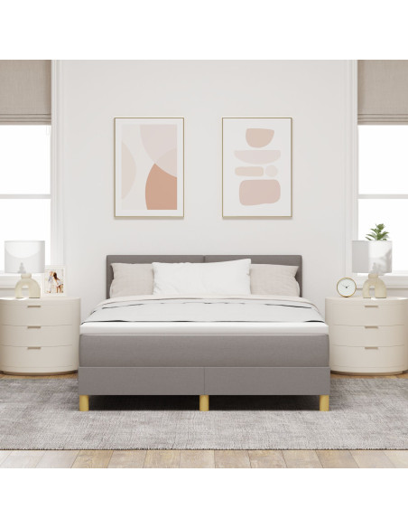 Letto a molle con materasso tortora 140x200 cm in tessuto
