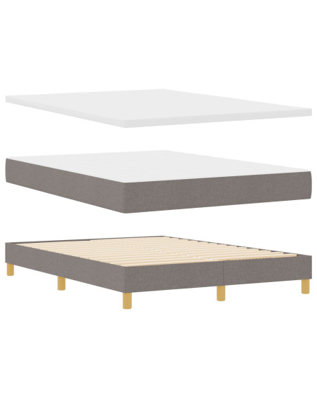 Letto a molle con materasso tortora 140x200 cm in tessuto