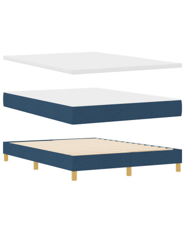 Letto a molle con materasso Blu 140 x 200 cm Tessuto