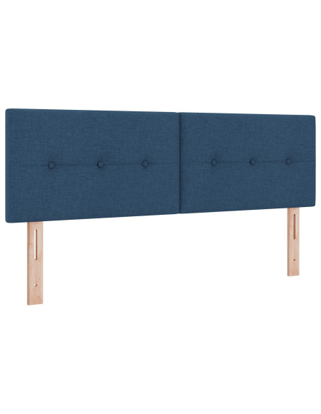 Letto Box Spring con Materasso Blu 140x200 cm Tessuto