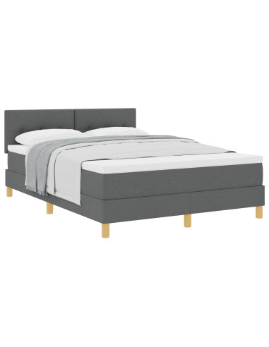 Letto a molle con materasso Grigio scuro 160 x 200 cm Tessuto