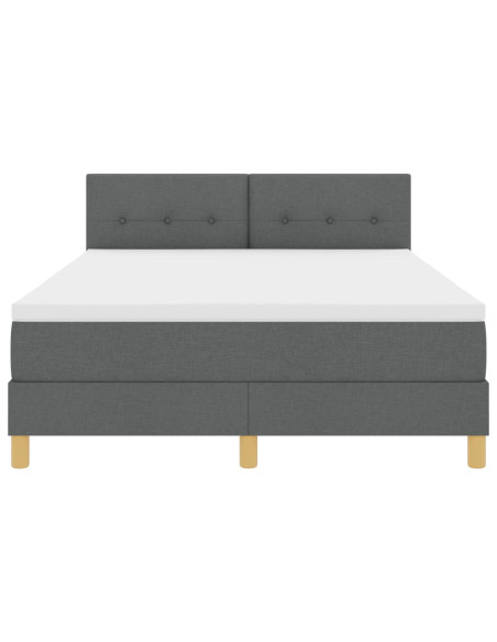 Letto con Box Spring e Materasso Grigio Scuro 160x200 cm Tessuto