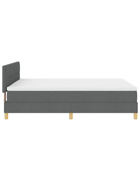 Letto con Box Spring e Materasso Grigio Scuro 160x200 cm Tessuto